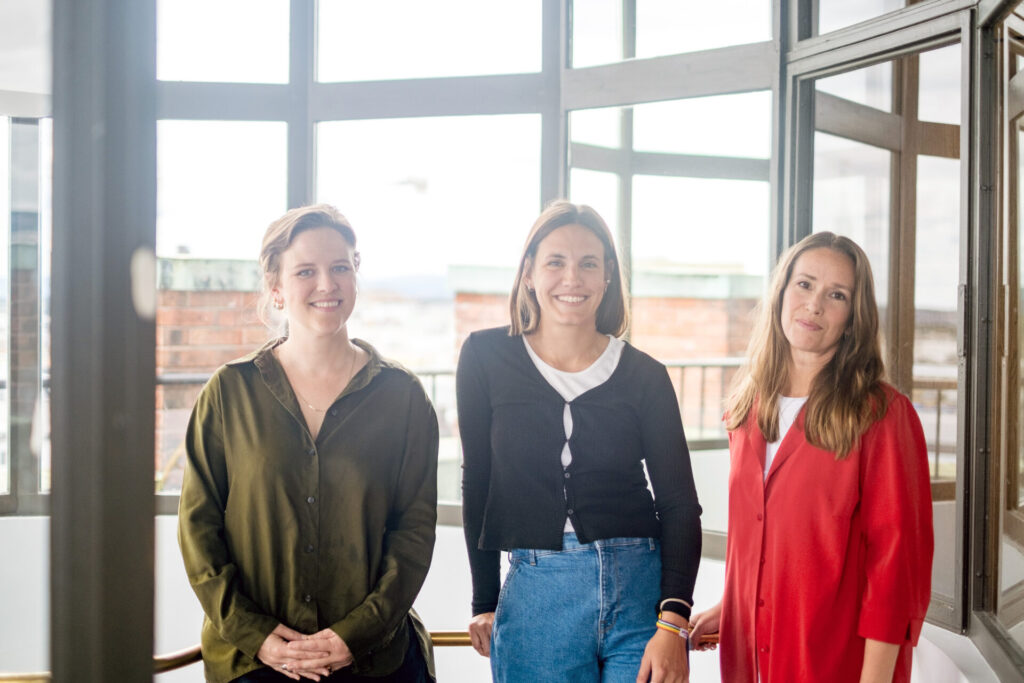 Hovedteamet fra Rodeo Arkitekter, fra venstre Ingrid Roaldsø, Ragnhild Foss og Kristin Knutsen Braut. Foto: Ruben Ratkusic